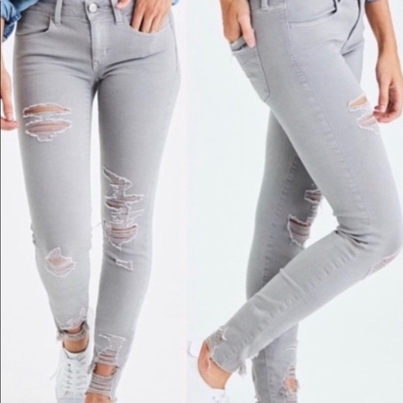 american eagle distressed jeggings